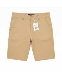 Bermuda homme beige classique et élégant.