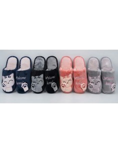 Chausson femme chat mignon tout doux