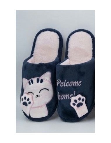 Chausson femme chat mignon tout doux
