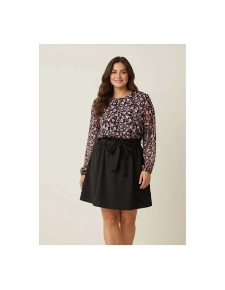 Top noir fleuri femme du 42/48.
