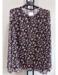 Top noir fleuri femme du 42/48. 2