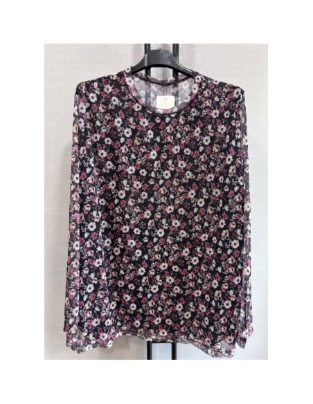 Top noir fleuri femme du 42/48.