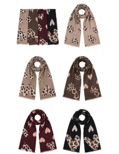 Foulard cœur léopard tendance mode