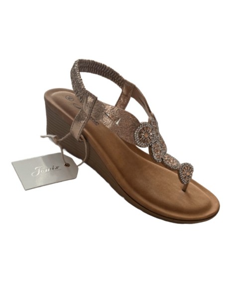 Nu pied femme strass rose gold