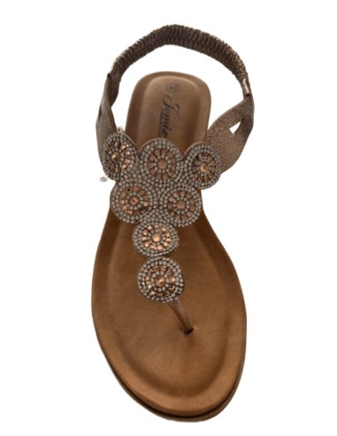 Nu pied femme strass rose gold
