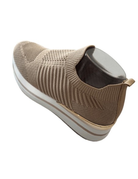 Basket femme en beige