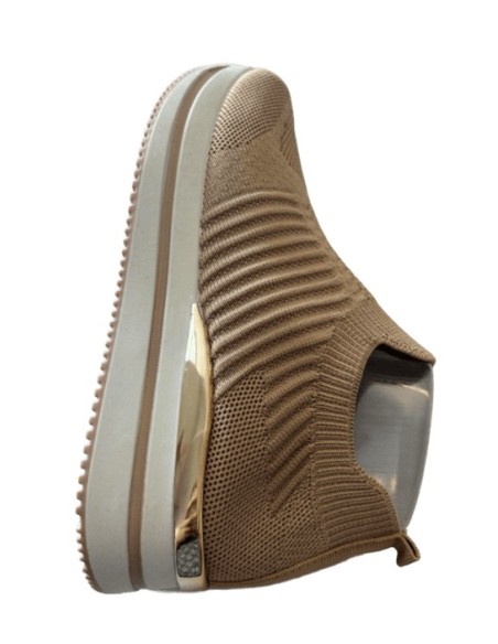 Basket femme en beige