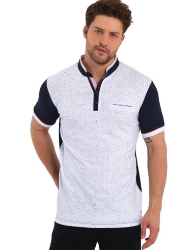 Polo homme blanc et rouge CLUB JU