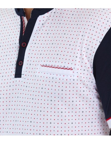 Polo homme blanc et rouge CLUB JU