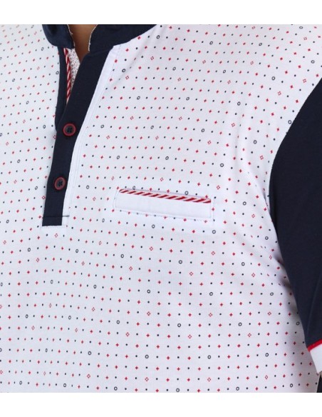 Polo homme blanc et rouge CLUB JU