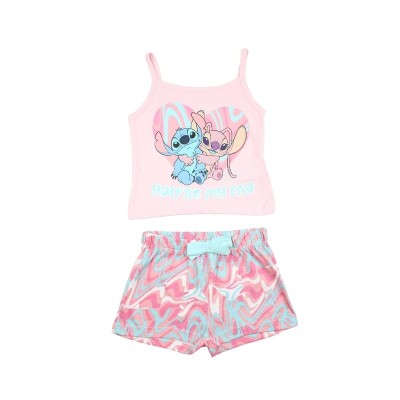 Ensemble short et débardeur Stitch et Angel rose