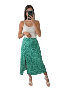 Jupe longue verte avec tache blanche