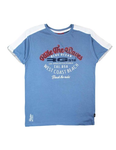 Ensemble short gris et t-shirt bleu RG512