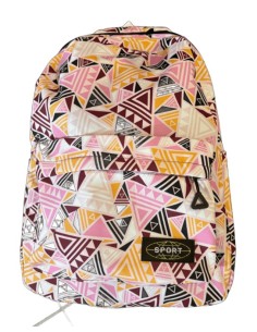 Sac à dos motif triangle rose/jaune