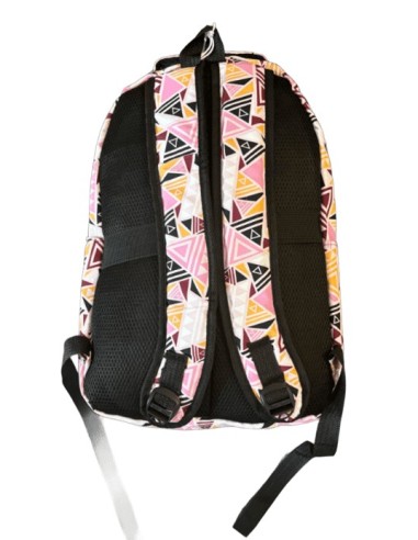Sac à dos motif triangle rose/jaune