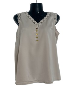 Top beige brodé
