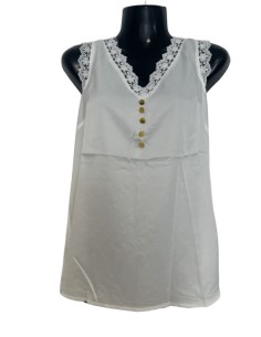 Top blanc brodé