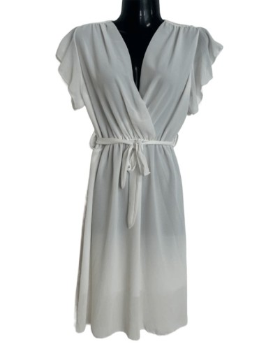 Robe unie cache coeur blanche