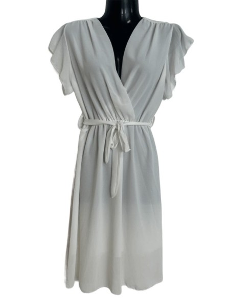 Robe unie cache coeur blanche