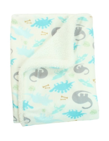 Plaid bébé polaire doux avec des dinosaure 75x100 cm