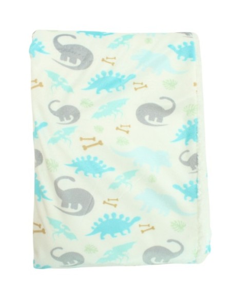 Plaid bébé polaire doux avec des dinosaure 75x100 cm