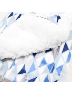 Plaid bébé polaire doux losange bleu 75x100 cm 2