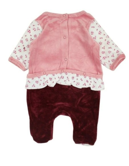 Pyjama velours bébé 1 pièce Lee Cooper rose du 0 mois au 12 mois