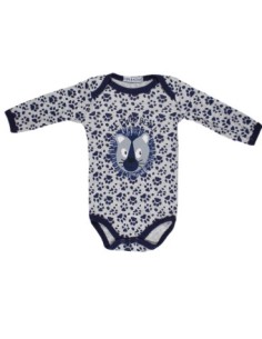 Ensemble bébé garçon 4 pièces  body, bavoir,pyjama,bonnet bleu et gris 2