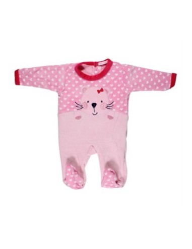 Ensemble bébé fille 4 pièce : body + bavoir + pyjama + bonnet