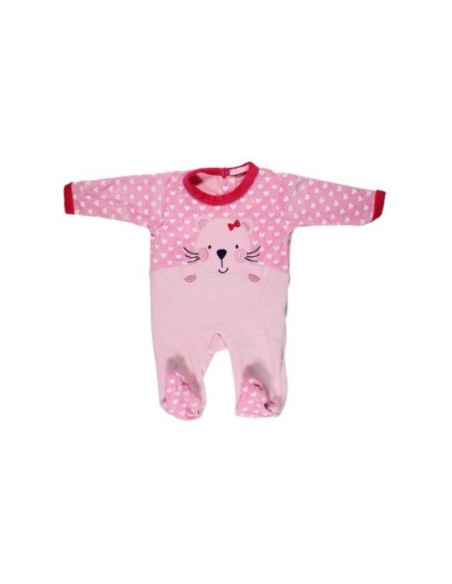 Ensemble bébé fille 4 pièce : body + bavoir + pyjama + bonnet