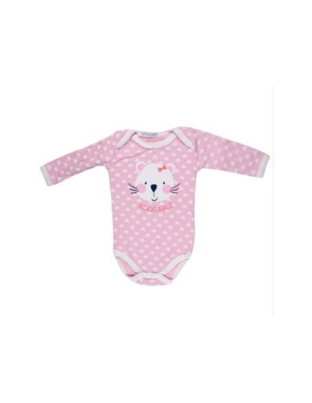 Ensemble bébé fille 4 pièce : body + bavoir + pyjama + bonnet