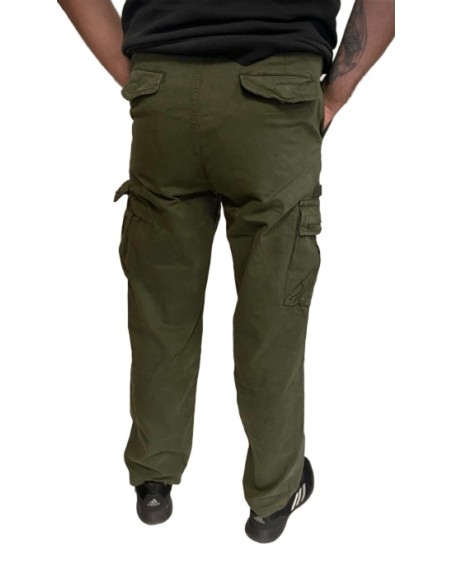 Pantalon cargo kaki coupe large confort décontracté urbain multipoches