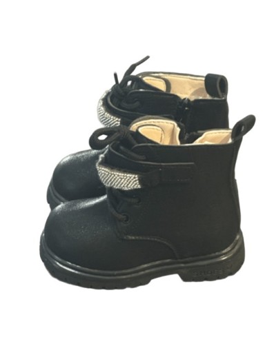 Bottine bébé fille à fermeture noir brillant du 20 au 25