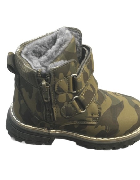 Bottine enfant à scratch camouflage du 25 au 29