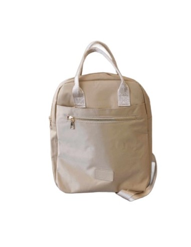 Sac à dos beige pour femme ville imperméable en tissus décontracté