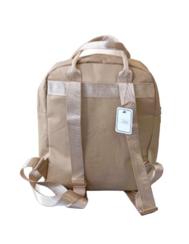 Sac à dos beige pour femme ville imperméable en tissus décontracté