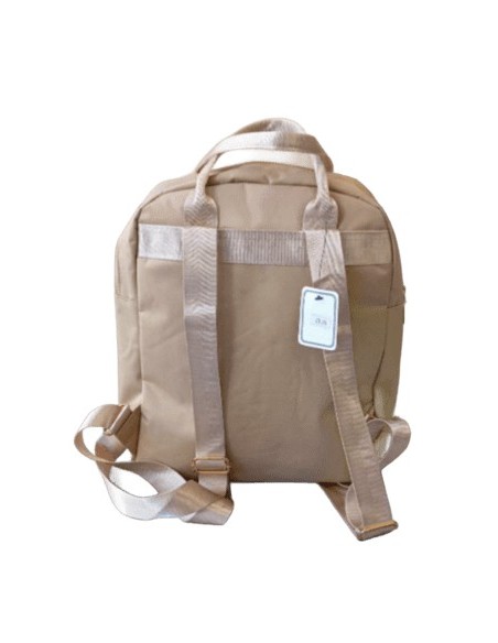 Sac à dos beige pour femme ville imperméable en tissus décontracté