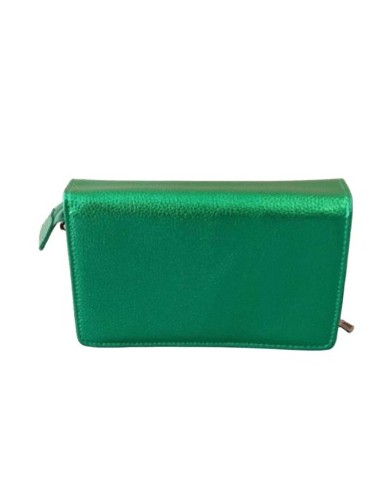 Sacoche porte feuille verte brillante