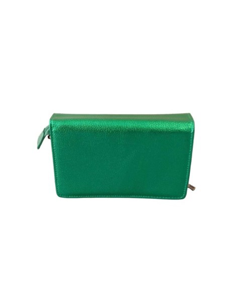 Sacoche porte feuille verte brillante