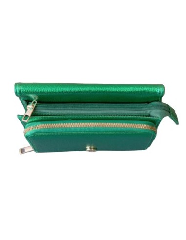 Sacoche porte feuille verte brillante