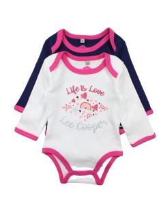 Lot de 2 bodies bébé Lee Cooper bleu marine et blanc Confort et style