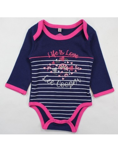 Lot de 2 bodies bébé Lee Cooper bleu marine et blanc Confort et style