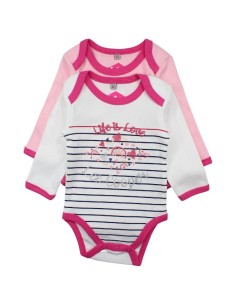 Lot de 2 bodies bébé Lee Cooper rose  et blanc Confort et style