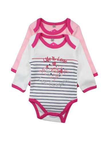 Lot de 2 bodies bébé Lee Cooper rose  et blanc Confort et style