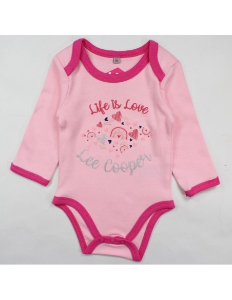 Lot de 2 bodies bébé Lee Cooper rose  et blanc Confort et style