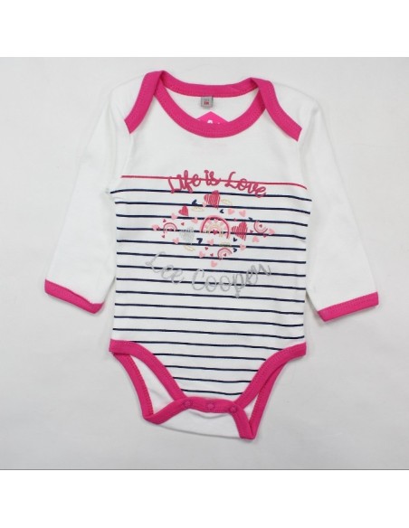 Lot de 2 bodies bébé Lee Cooper rose  et blanc Confort et style