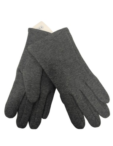 Gants femme uni gris tactile