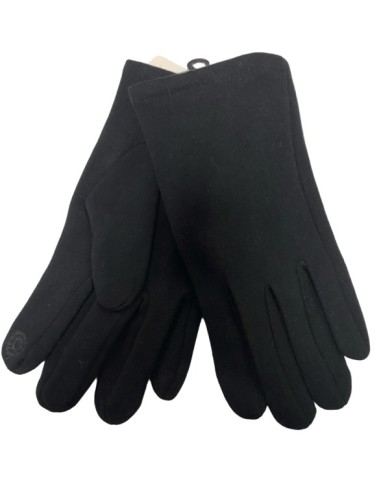 Gants femme uni noir tactile