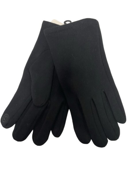 Gants femme uni noir tactile
