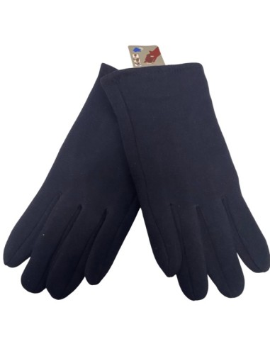 Gants femme uni bleu marine tactile